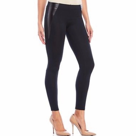 Faux Leather Pieced Leggings 